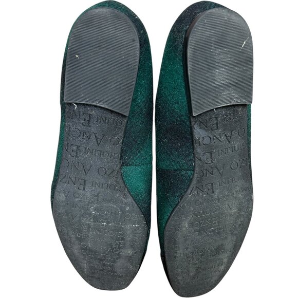 Enzo Angiolini Tazlin Flats • Women’s Sz 8.5 • Forest Green Wool Black Suede Toe - Picture 3 of 7